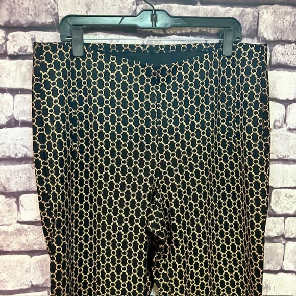 Chico's Black & Brown Pull On Dress Pants Size L/14 - Picture 2 of 8